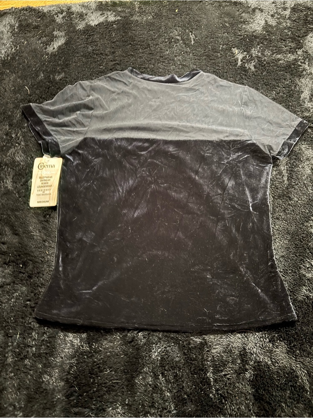 Mesh and velvet top